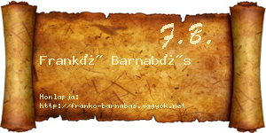 Frankó Barnabás névjegykártya