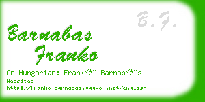 barnabas franko business card